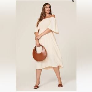 B Collection by Bobeau Mathilde Smocked Dress in cream L